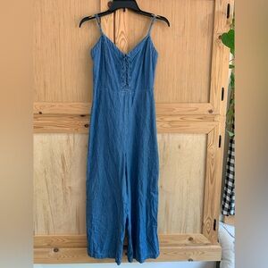 Women’s Aeropostale Blue Chambray Denim Jumpsuit Sz M